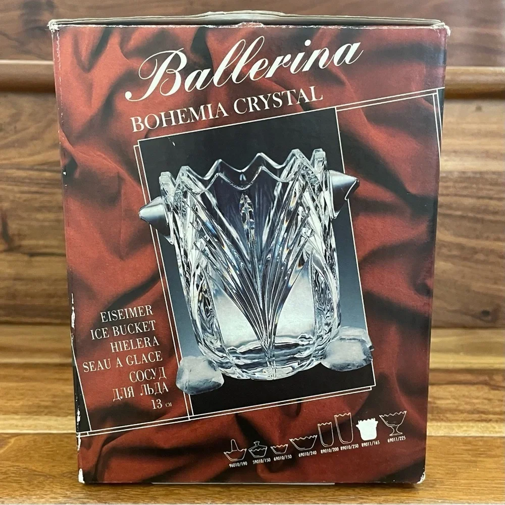 Vintage Bohemia Ballerina Crystal Ice Bucket Prima Collection Czech Republic.